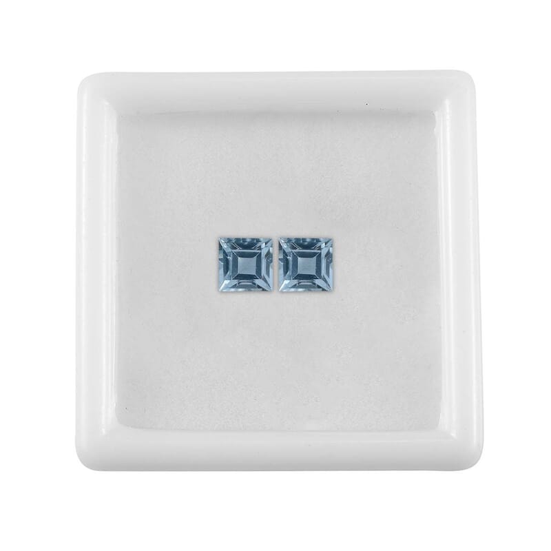 Sky Blue Topaz Set of 2 (Sqr 5 mm) 1.55 ctw Loose Gemstone