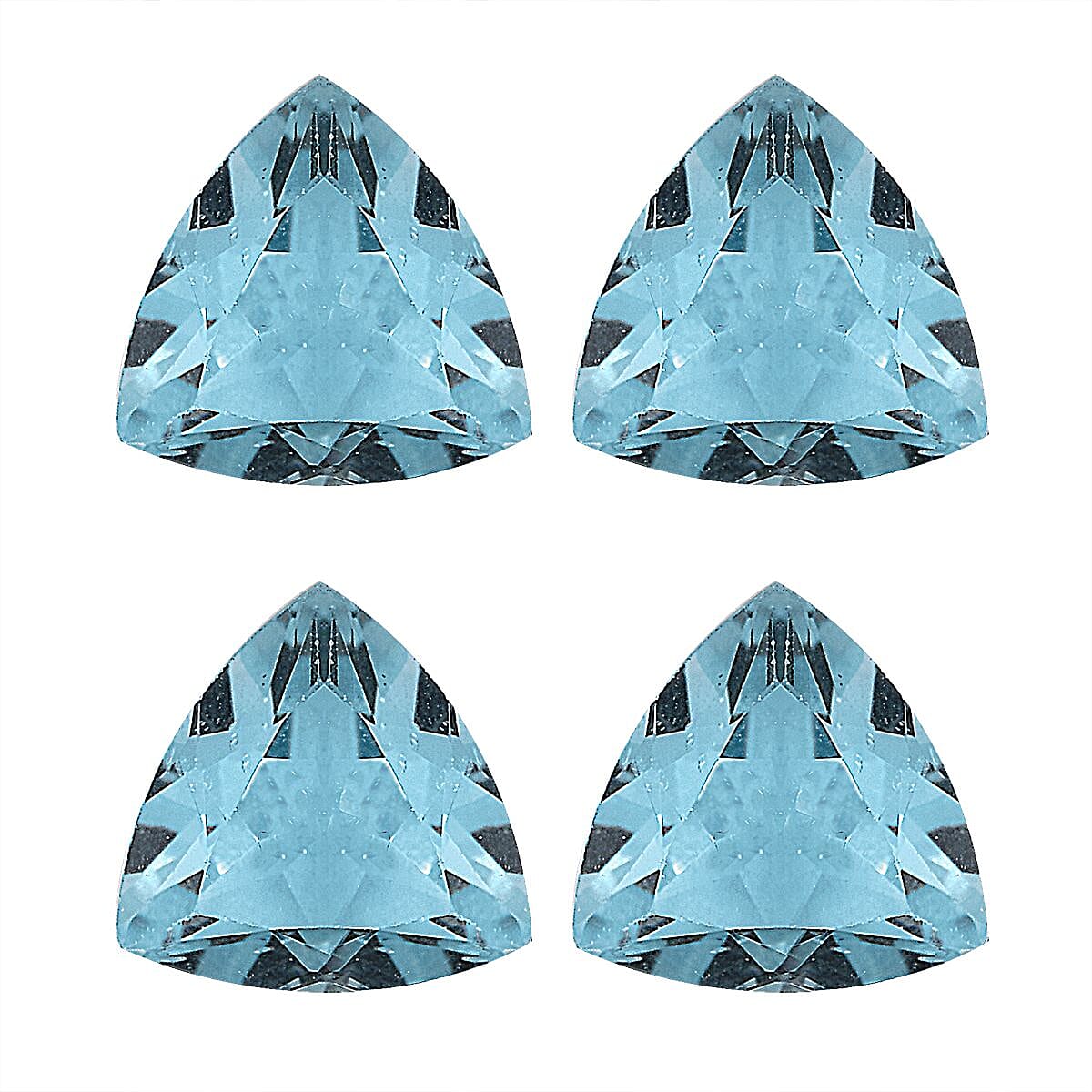 Sky Blue Topaz Set of 4 (Trl 7 mm) 4.46 ctw Loose Gemstone