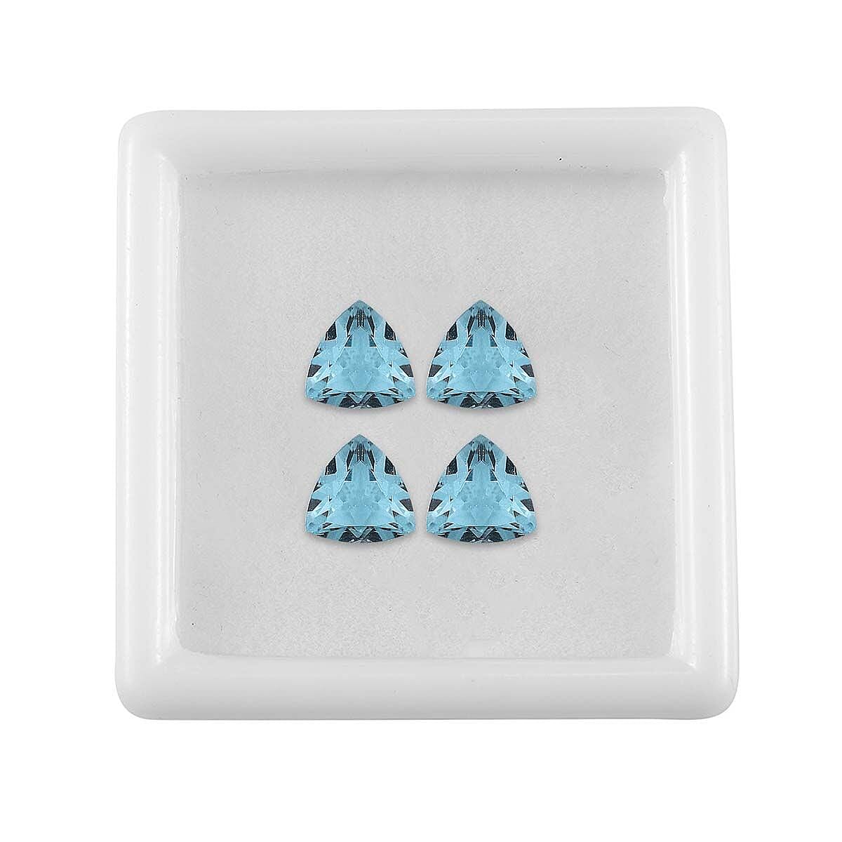 Sky Blue Topaz Set of 4 (Trl 7 mm) 4.46 ctw Loose Gemstone image number 3