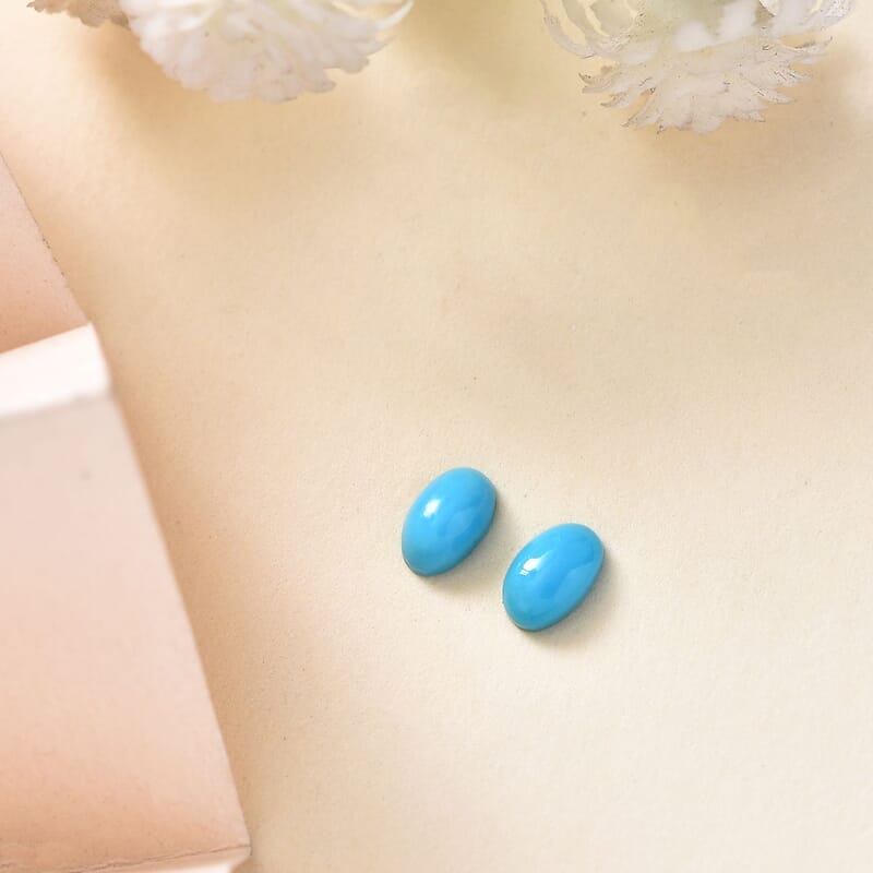 AA Sleeping Beauty Turquoise Set of 2 (Oval 5x3 mm) 0.44 ctw