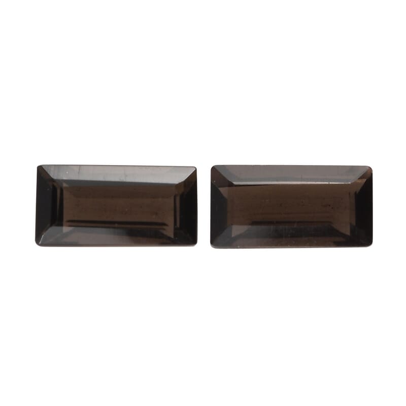 Brazilian Smoky Quartz Set of 2 (Bgt 6x3 mm) 0.66 ctw
