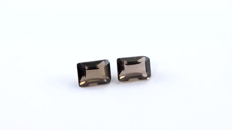 Brazilian Smoky Quartz Set of 2 (Oct 7x5 mm) 1.78 ctw