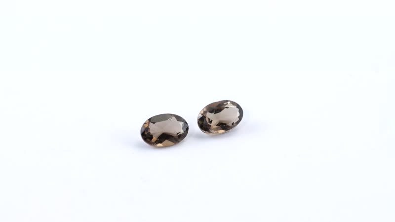 Brazilian Smoky Quartz Set of 2 (Oval 6x4 mm) 0.81 ctw