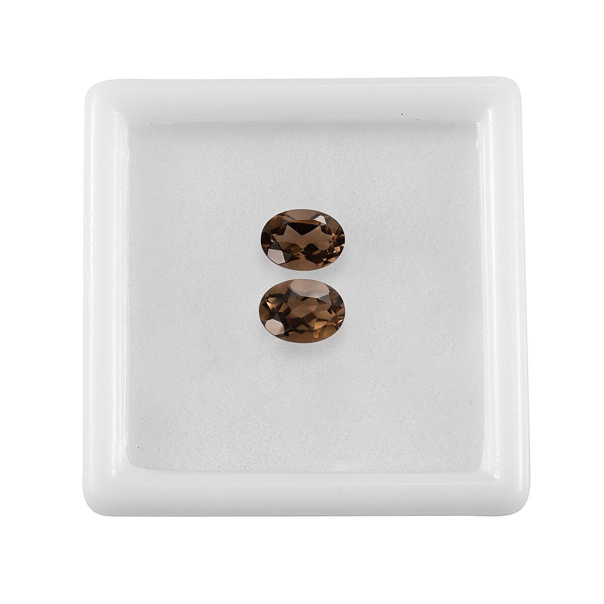 Brazilian Smoky Quartz Set of 2 (Oval 8x6 mm) 2.00 ctw