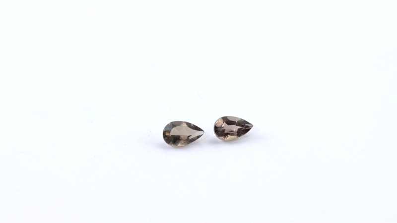 Brazilian Smoky Quartz Set of 2 (Pear 5x3 mm) 0.35 ctw