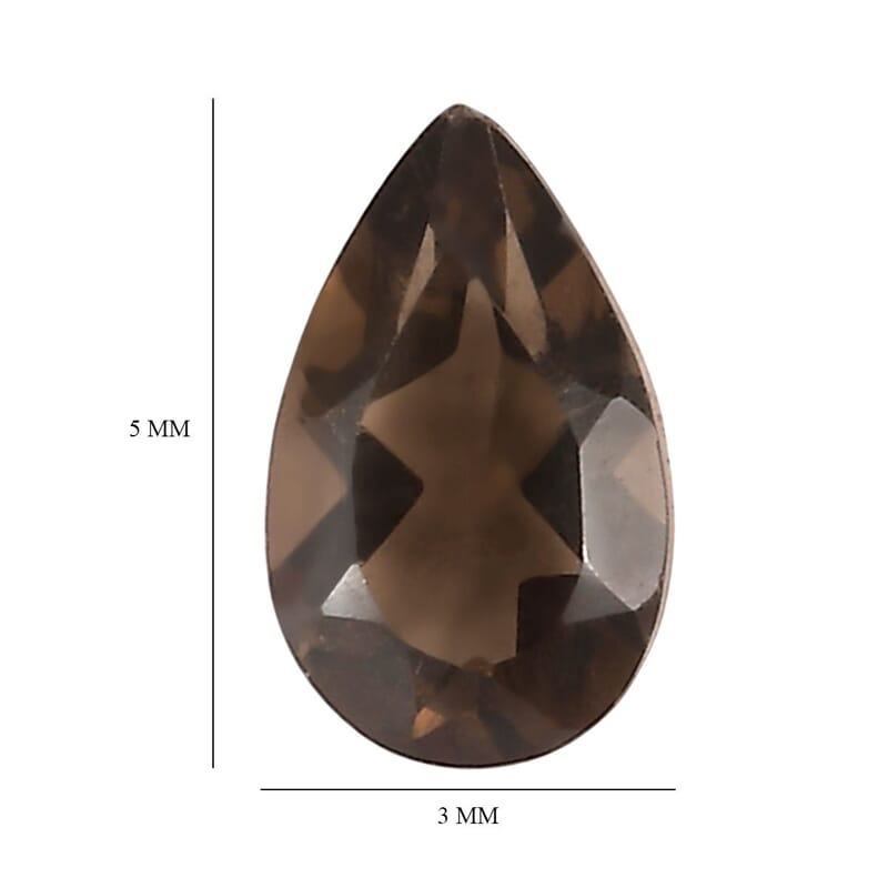 Brazilian Smoky Quartz Set of 2 (Pear 5x3 mm) 0.35 ctw