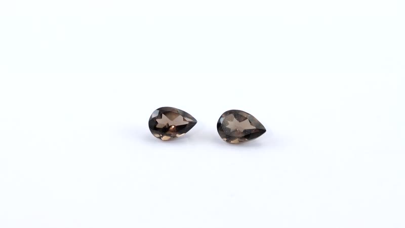 Brazilian Smoky Quartz Set of 2 (Pear 6x4 mm) 0.75 ctw