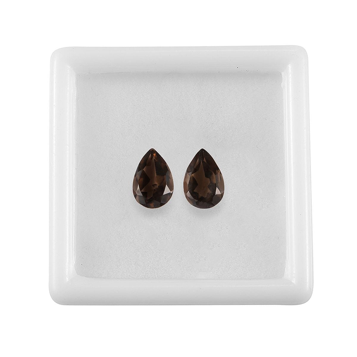 Brazilian Smoky Quartz Set of 2 (Pear 6x4 mm) 0.75 ctw