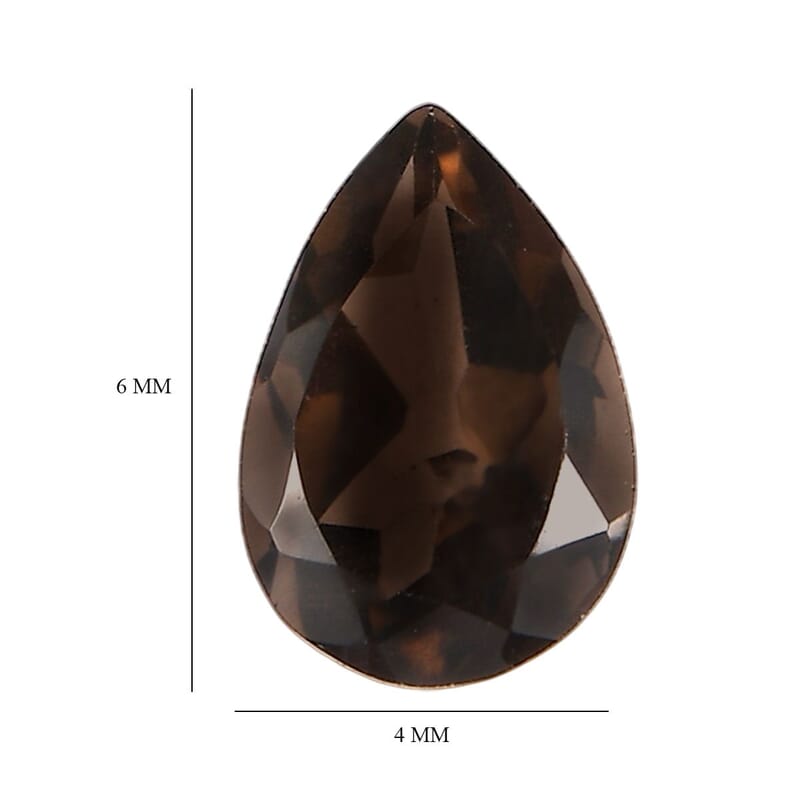 Brazilian Smoky Quartz Set of 2 (Pear 6x4 mm) 0.75 ctw