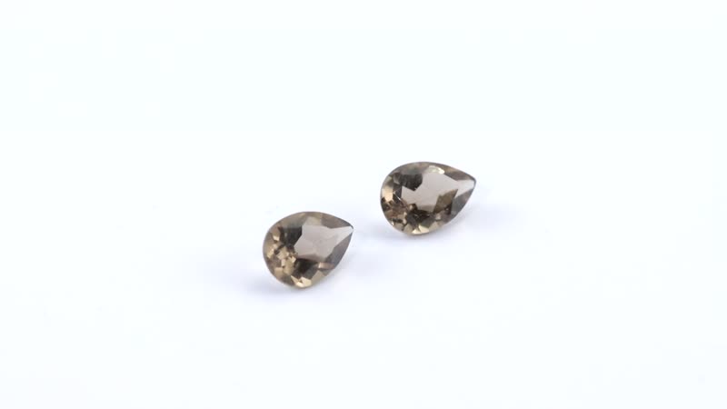 Brazilian Smoky Quartz Set of 2 (Pear 7x5 mm) 1.19 ctw