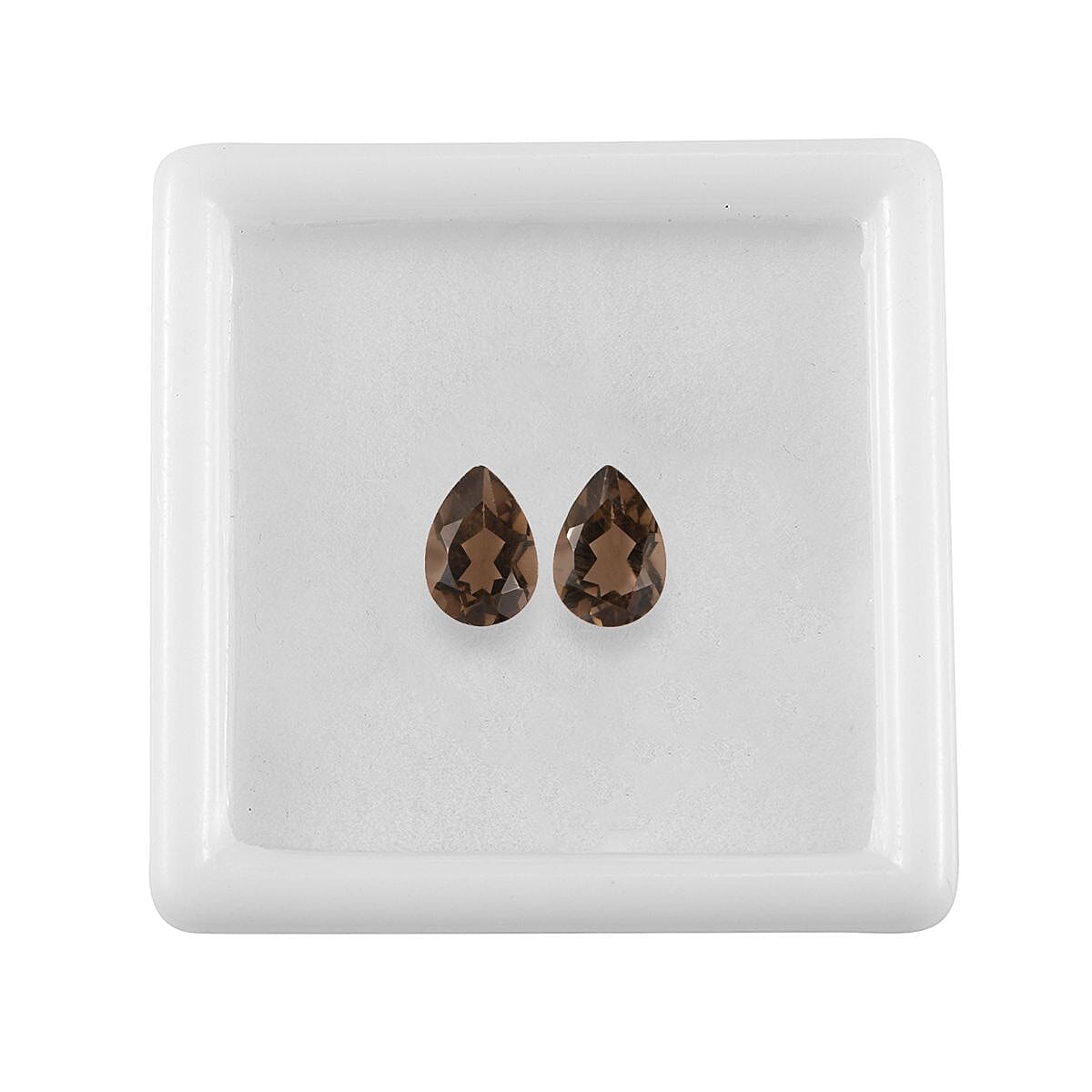 Brazilian Smoky Quartz Set of 2 (Pear 7x5 mm) 1.19 ctw