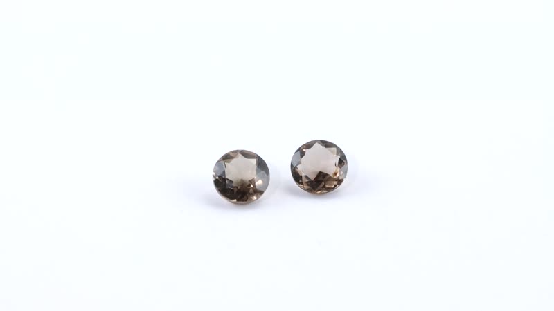 Brazilian Smoky Quartz Set of 2 (Rnd 5 mm) 0.82 ctw
