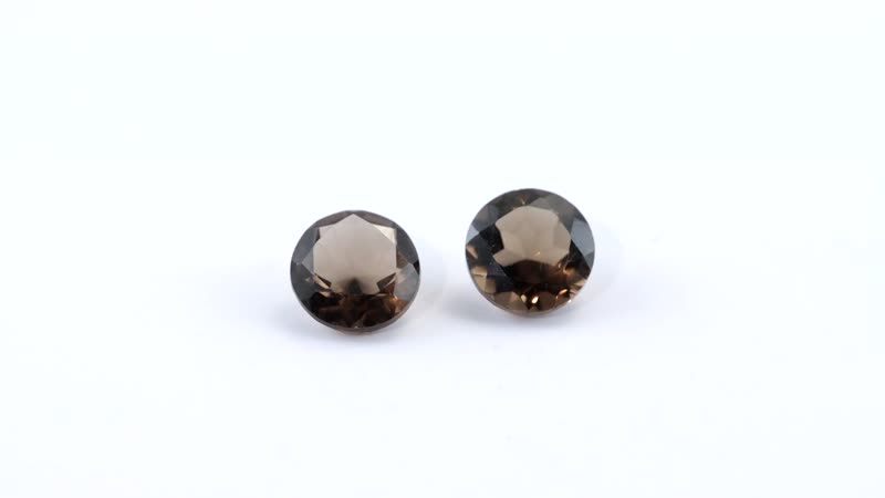 Brazilian Smoky Quartz Set of 2 (Rnd 7 mm) 2.29 ctw
