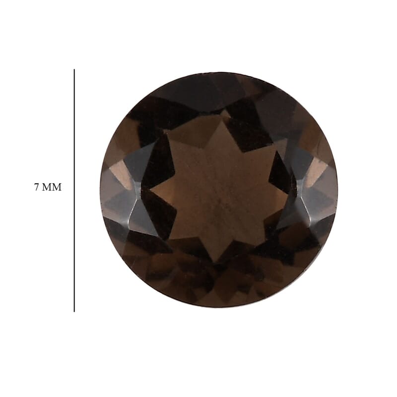 Brazilian Smoky Quartz Set of 2 (Rnd 7 mm) 2.29 ctw