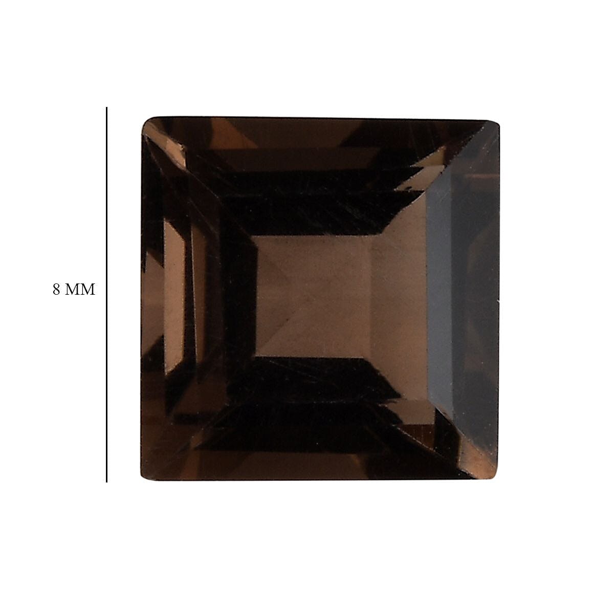Brazilian Smoky Quartz Set of 2 (Sqr 8 mm) 4.40 ctw