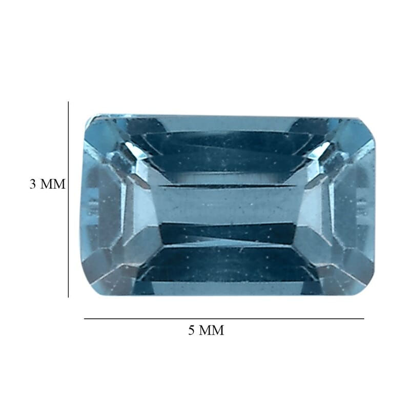 Swiss Blue Topaz Set of 2 (Oct 5x3 mm) 0.70 ctw