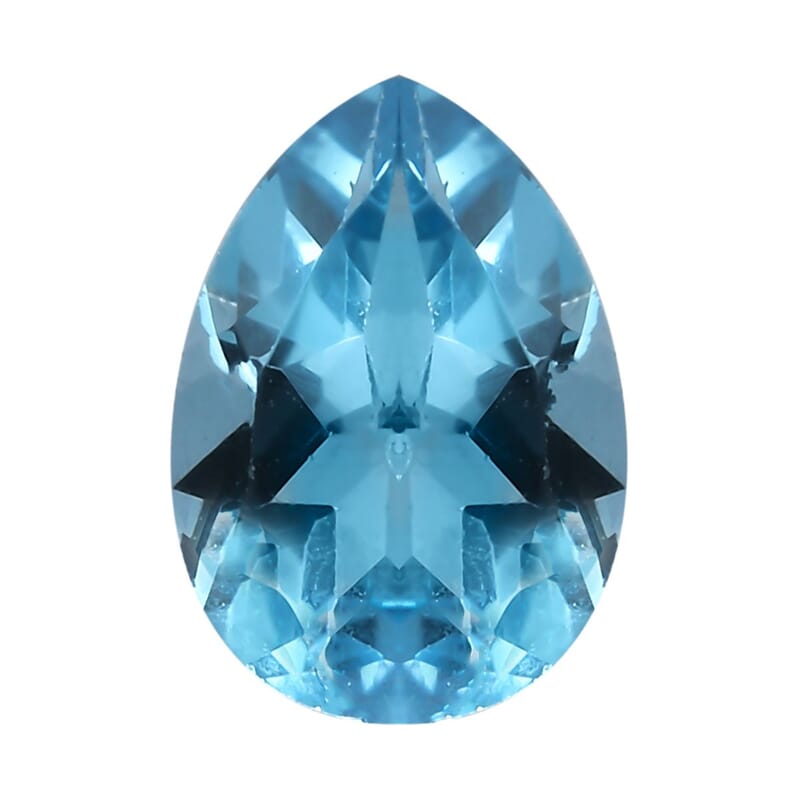 Swiss Blue Topaz (Pear 7x5 mm) 0.76 ctw Loose Gemstone