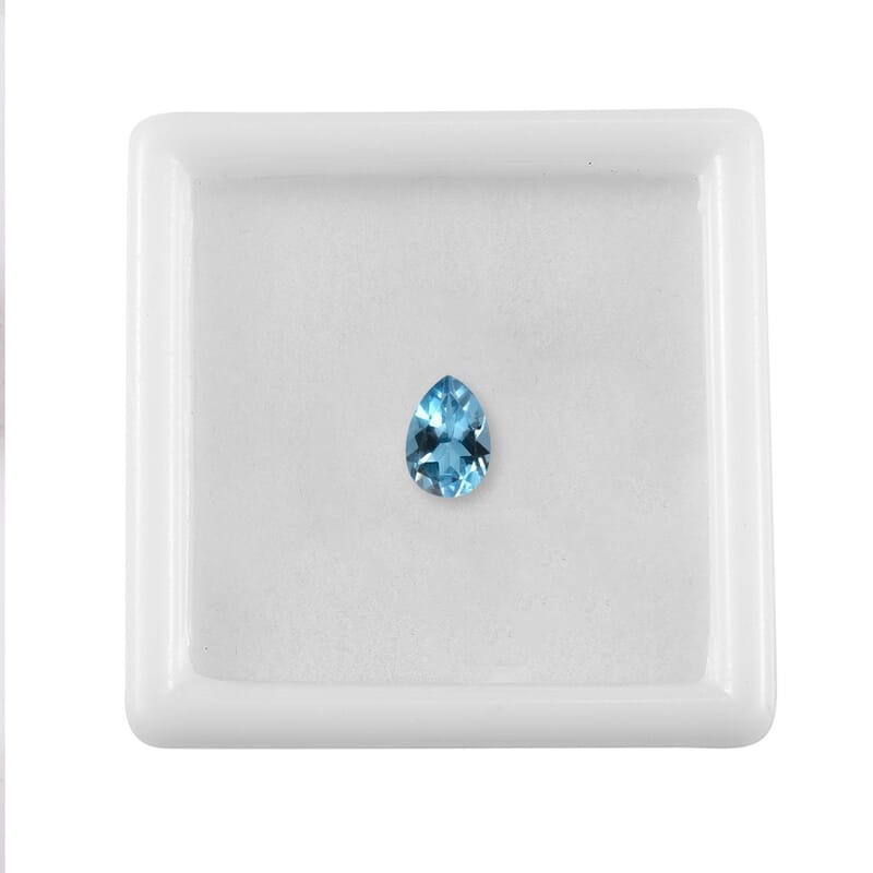 Swiss Blue Topaz (Pear 7x5 mm) 0.76 ctw Loose Gemstone
