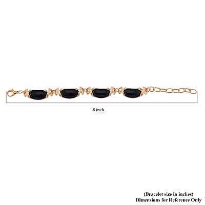 Black Obsidian 65.00 ctw Molto Kiss Bracelet in Goldtone (6-8In)
