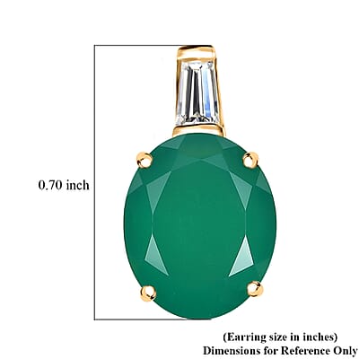D'Joy Verde Onyx and White Topaz 9.15 ctw Green Luxe Earrings in 18K Vermeil Yellow Gold Over Sterling Silver