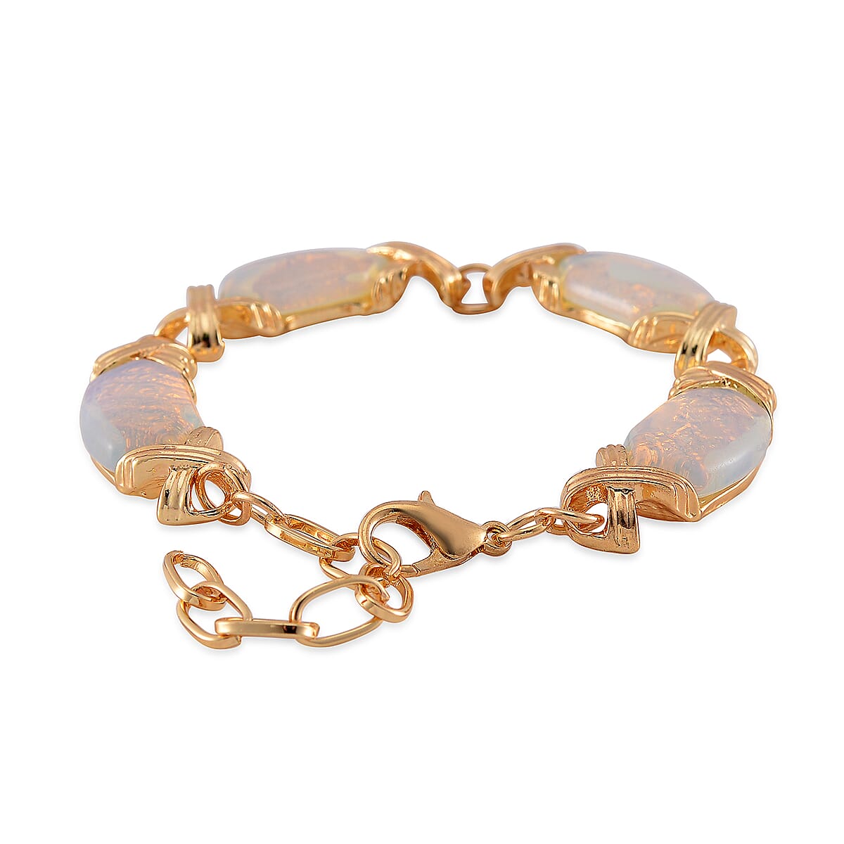Opalite Molto 65.00 ctw Kiss Bracelet in Goldtone (6-8In) image number 3