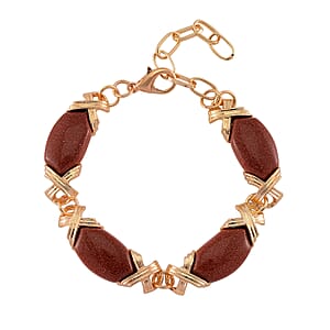 Golden Sunstone 65.00 ctw Molto Kiss Bracelet in Goldtone (6-8In)