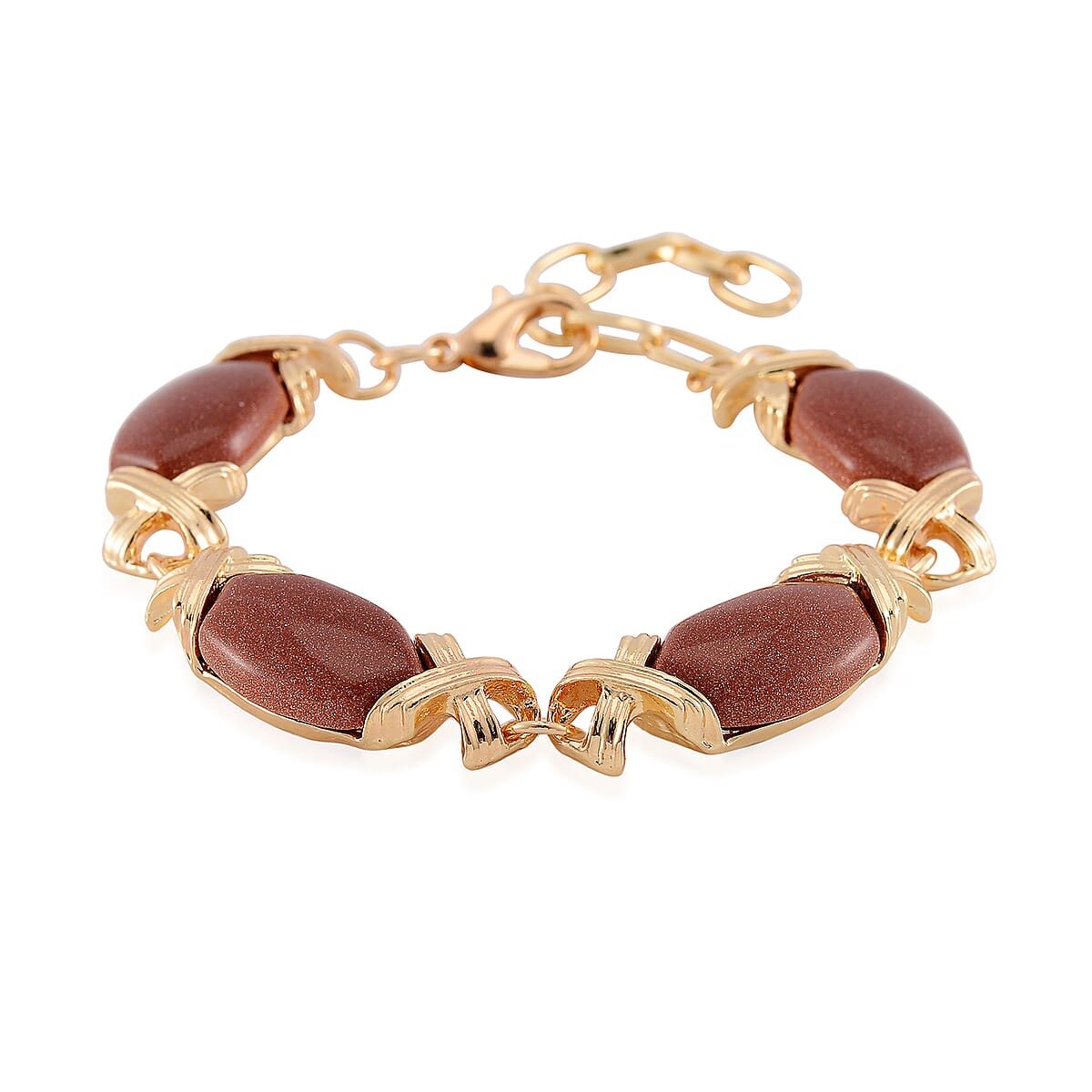 Golden Sunstone 65.00 ctw Molto Kiss Bracelet in Goldtone (6-8In) image number 2