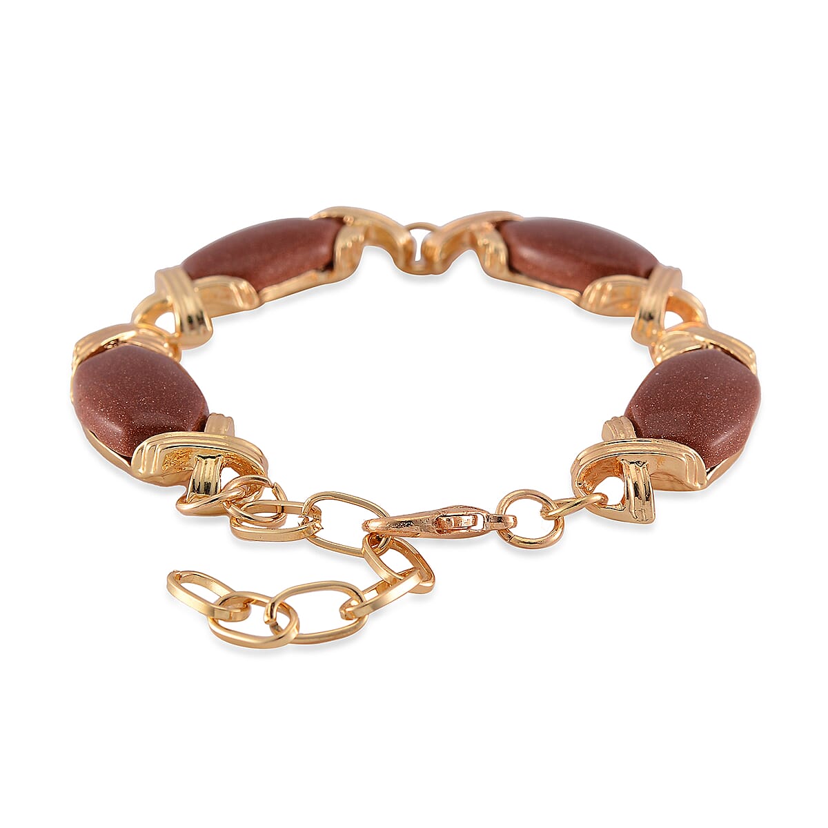 Golden Sunstone 65.00 ctw Molto Kiss Bracelet in Goldtone (6-8In) image number 3