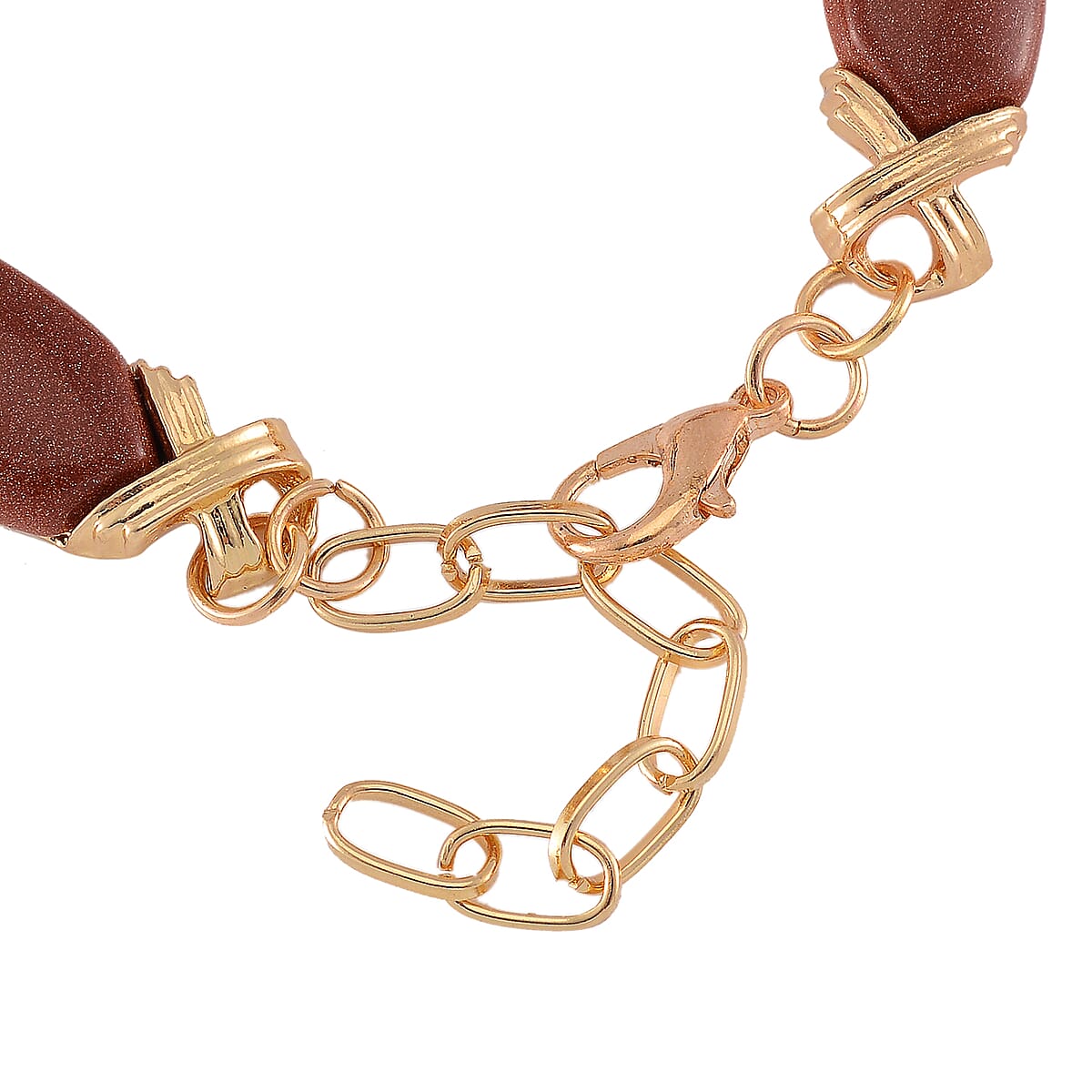 Golden Sunstone 65.00 ctw Molto Kiss Bracelet in Goldtone (6-8In) image number 4