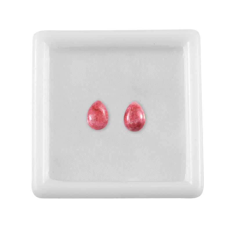 Norwegian Thulite Set of 2 (Pear 7x5 mm) 1.57 ctw Loose Gemstone