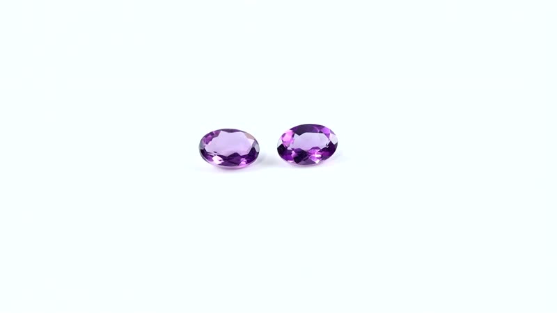 AA Uruguayan Amethyst Set of 2 (Oval 6x4 mm) 0.74 ctw