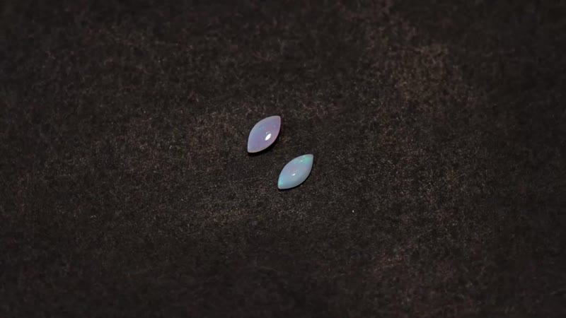White Opal Set of 2 (Mrq 5x2.5 mm) 0.14 ctw