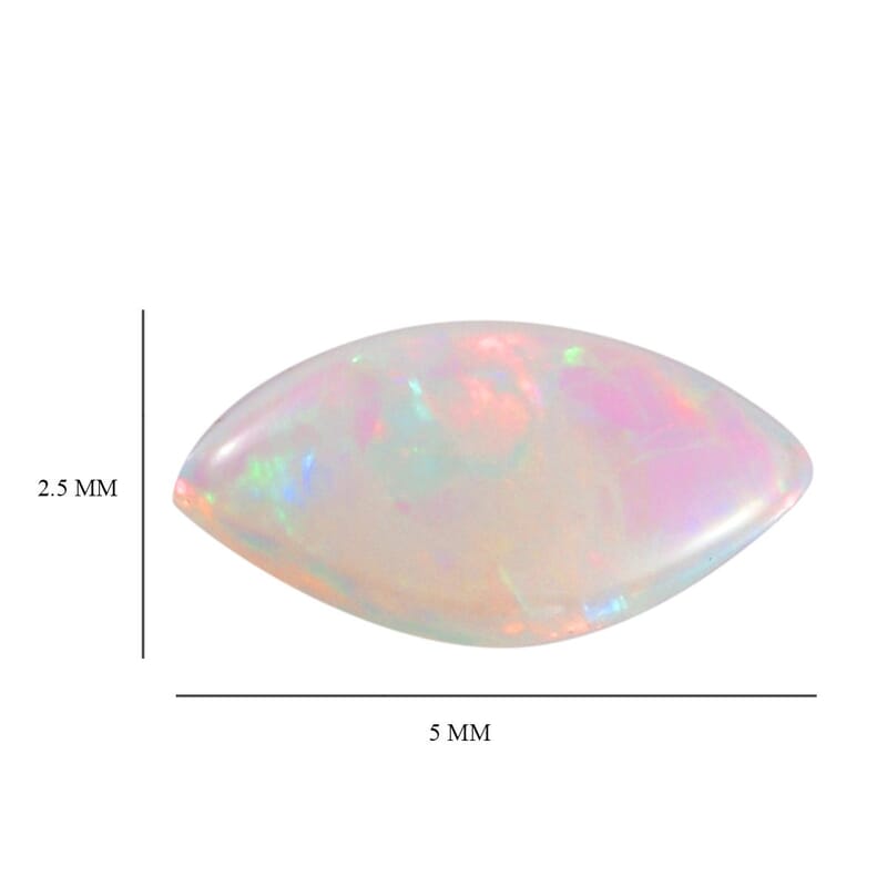 White Opal Set of 2 (Mrq 5x2.5 mm) 0.14 ctw