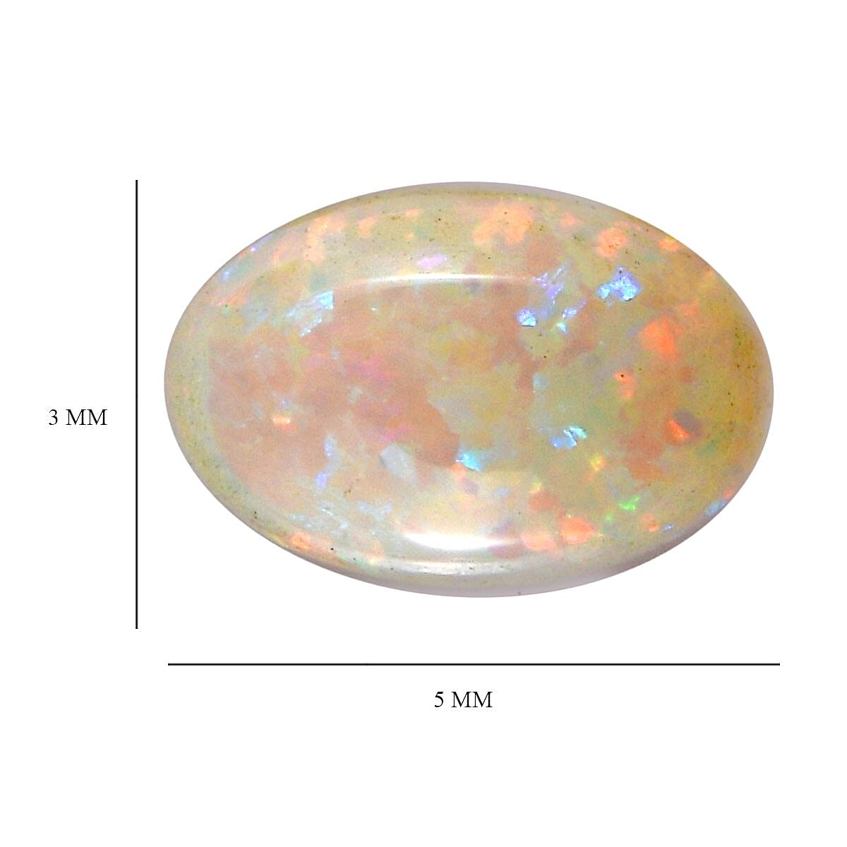 White Opal Set of 2 (Ovl 5x3 mm) 0.23 ctw
