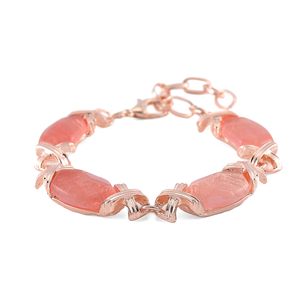 Cherry Quartz 65.00 ctw Molto Kiss Bracelet in Rosetone (6-8In) image number 2
