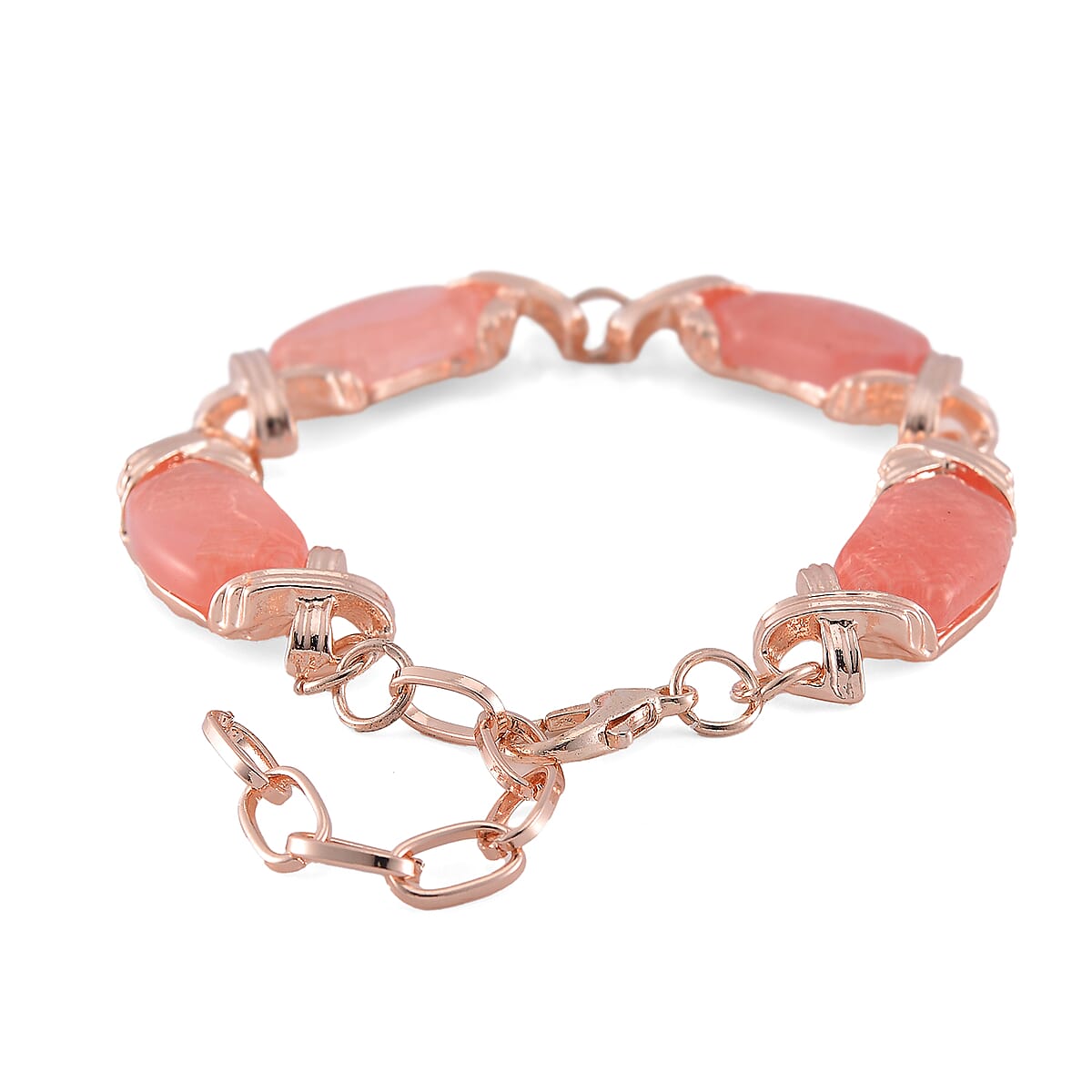 Cherry Quartz 65.00 ctw Molto Kiss Bracelet in Rosetone (6-8In) image number 3