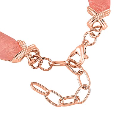 Cherry Quartz 65.00 ctw Molto Kiss Bracelet in Rosetone (6-8In)