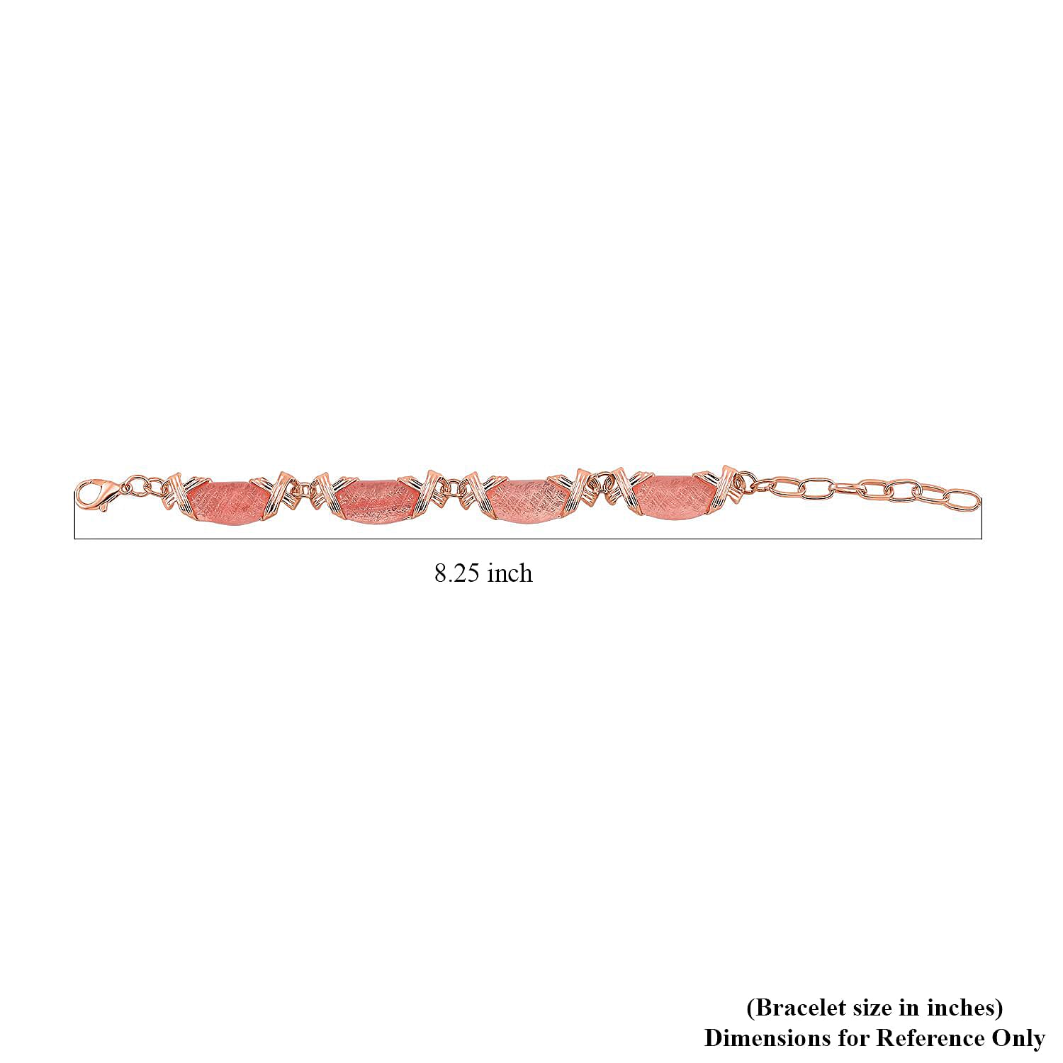 Cherry Quartz 65.00 ctw Molto Kiss Bracelet in Rosetone (6-8In)