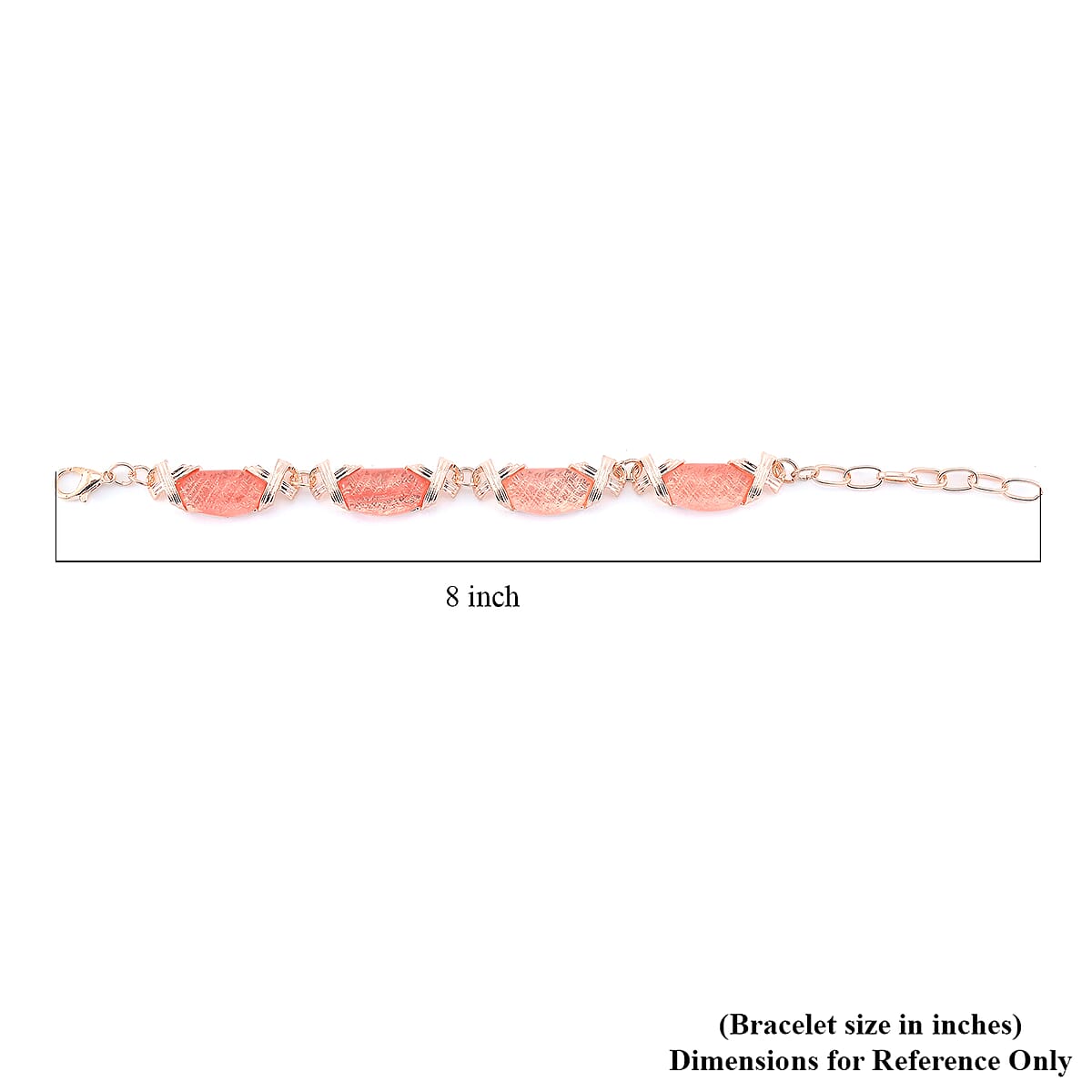 Cherry Quartz 65.00 ctw Molto Kiss Bracelet in Rosetone (6-8In) image number 5