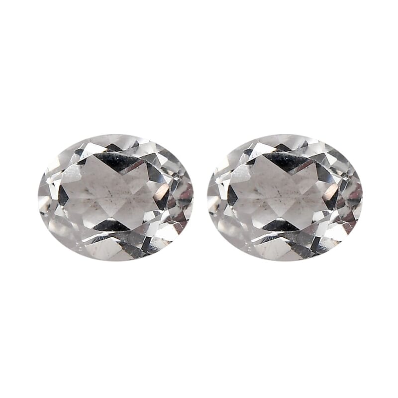 White Topaz Set of 2 (Oval 5x4 mm) 0.82 ctw