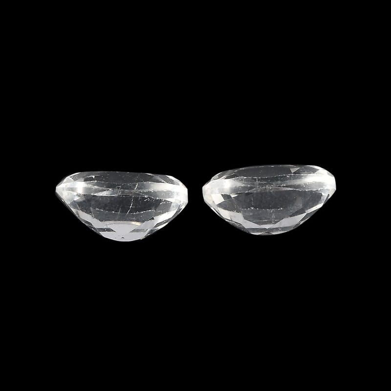 White Topaz Set of 2 (Oval 6x4 mm) 1.22 ctw Loose Gemstone
