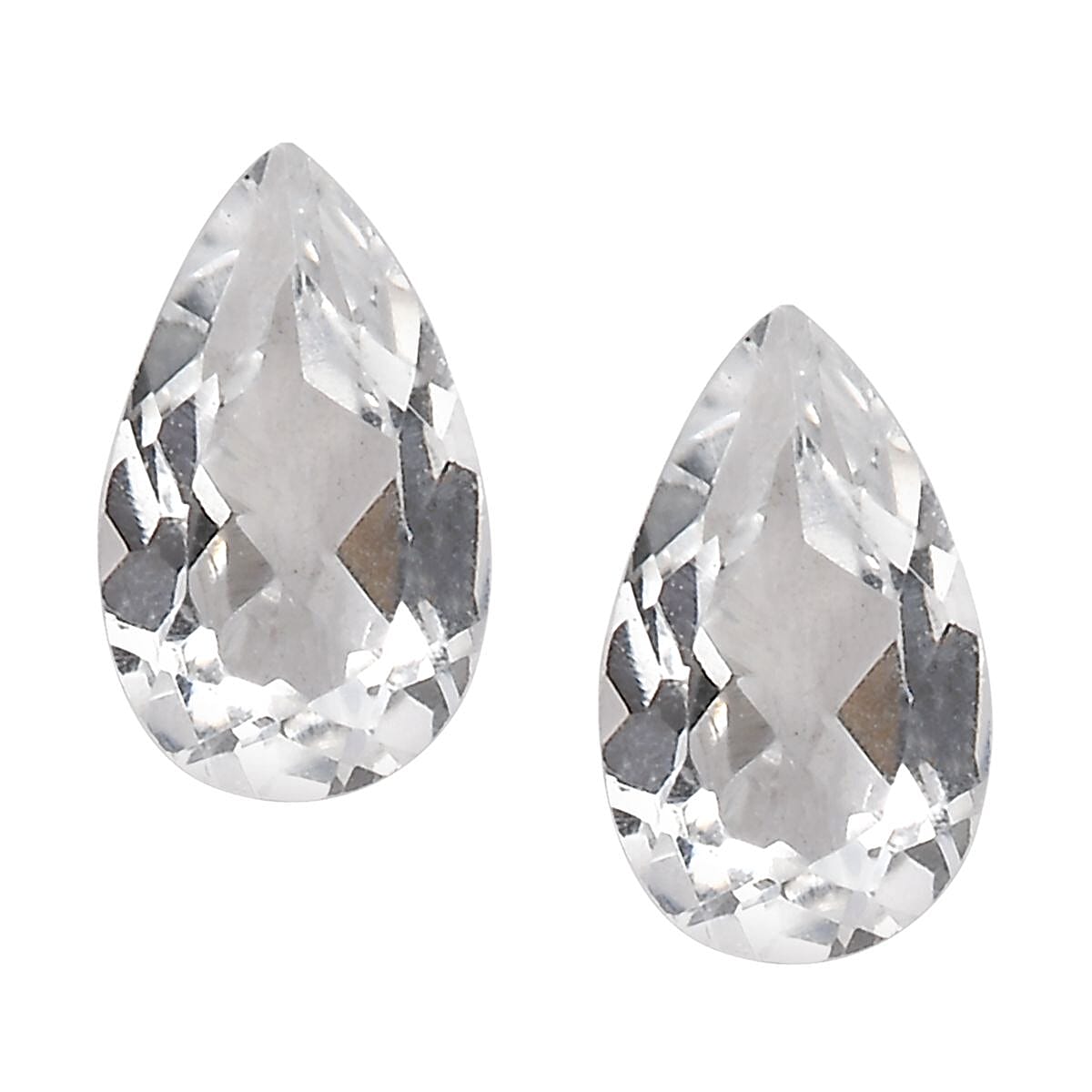 White Topaz Set of 2 (Pear 5x3 mm) 0.49 ctw