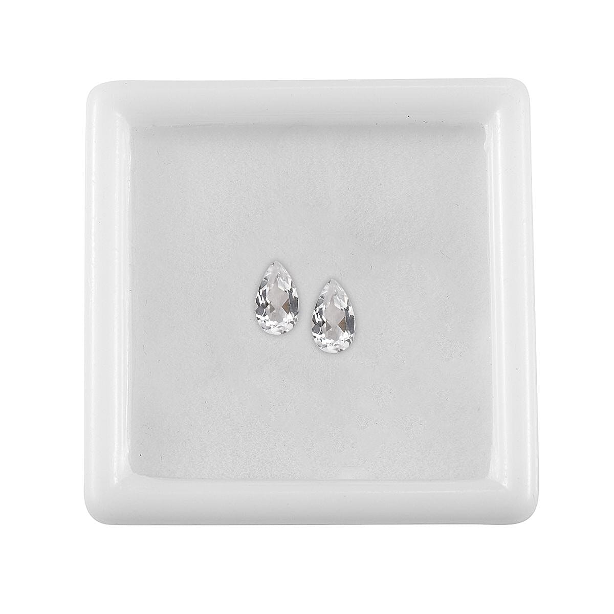 White Topaz Set of 2 (Pear 5x3 mm) 0.49 ctw