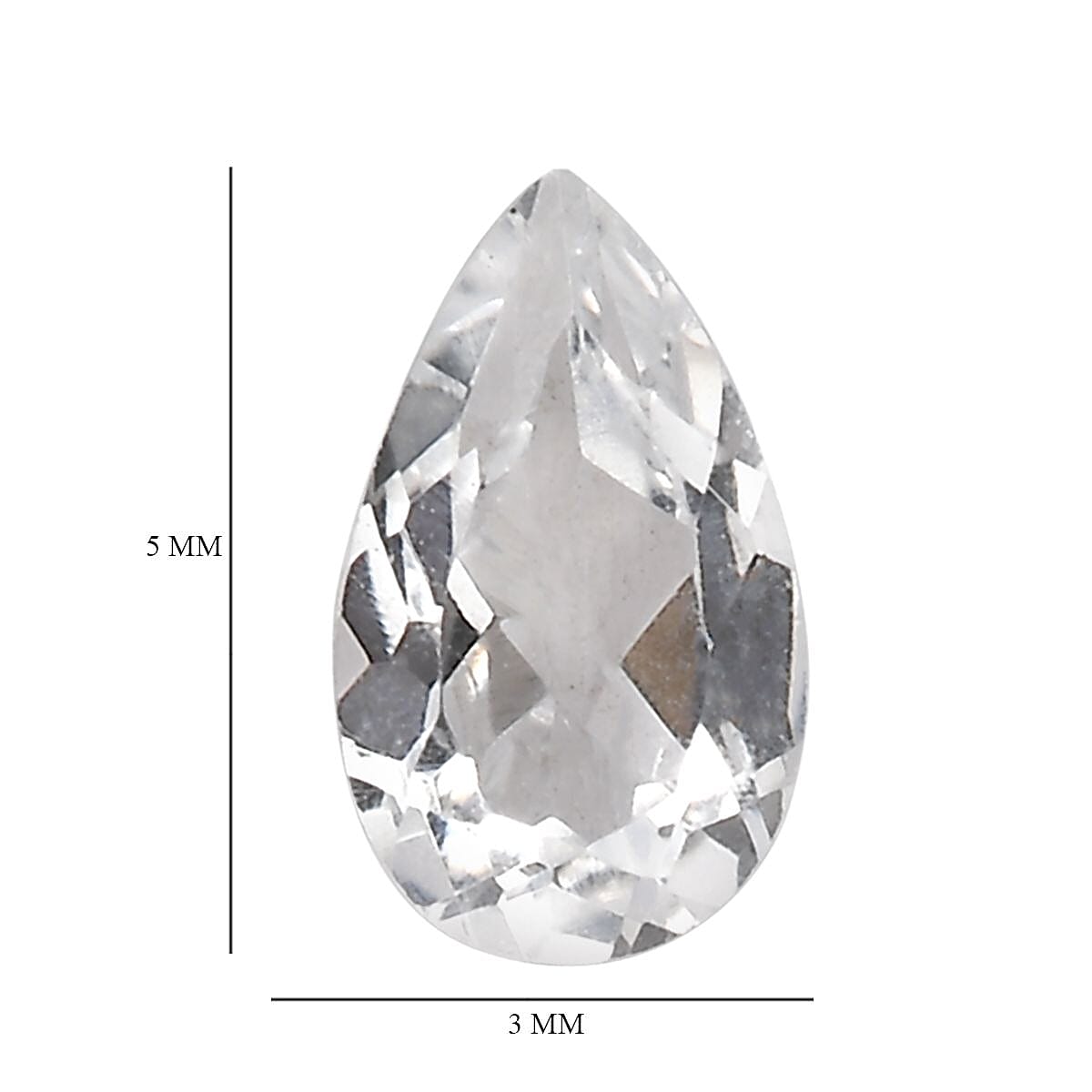 White Topaz Set of 2 (Pear 5x3 mm) 0.49 ctw
