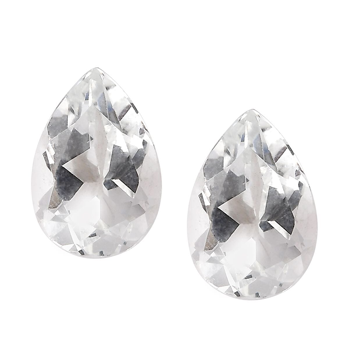 White Topaz Set of 2 (Pear 6x4 mm) 1.46 ctw
