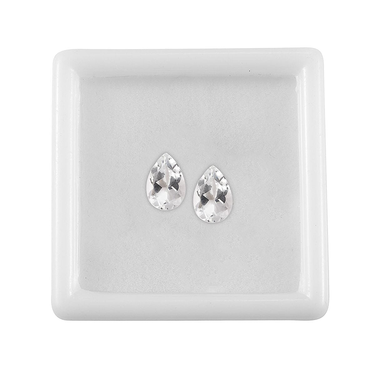 White Topaz Set of 2 (Pear 6x4 mm) 1.46 ctw