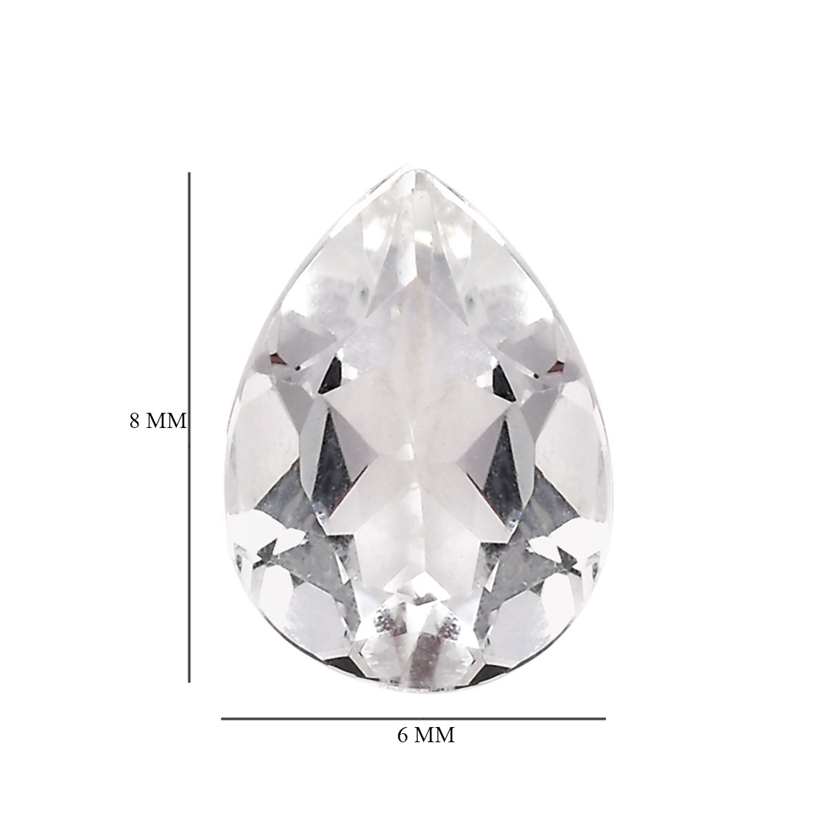 White Topaz Set of 2 (Pear 8x6 mm) 2.36 ctw