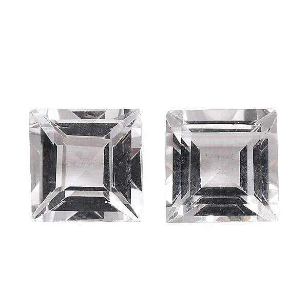 White Topaz Set of 2 (Sqr 6 mm) 2.60 ctw