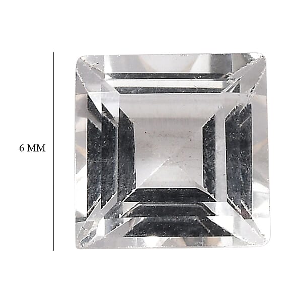 White Topaz Set of 2 (Sqr 6 mm) 2.60 ctw
