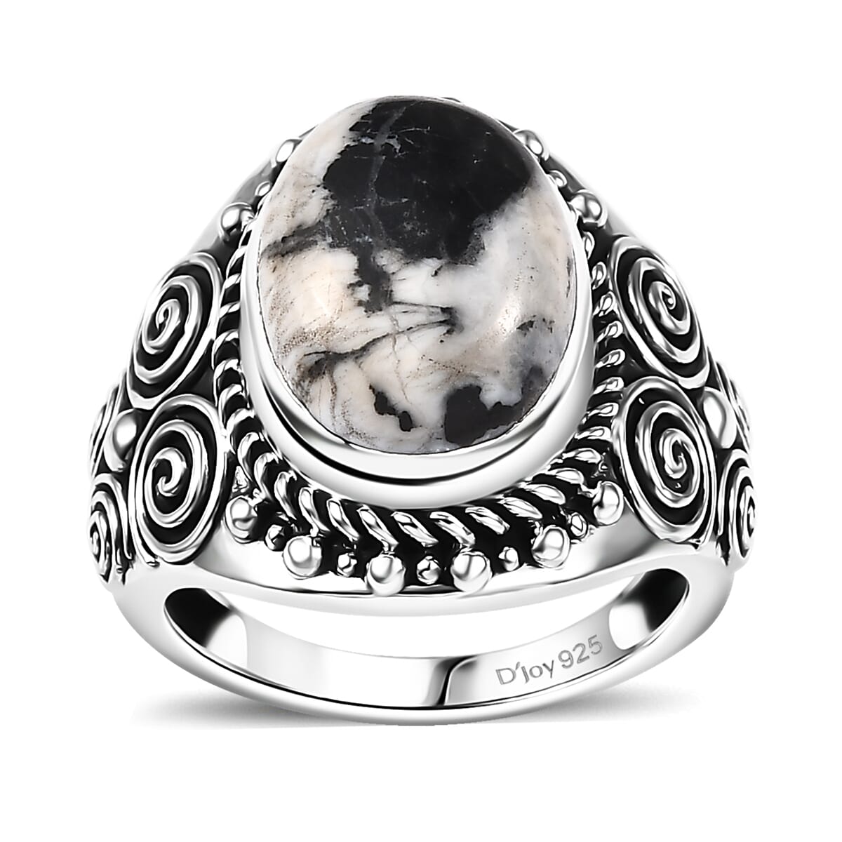 D'Joy Artisan Crafted White Buffalo 5.00 ctw Celestial Ring in Sterling Silver (Size 8.0) image number 0